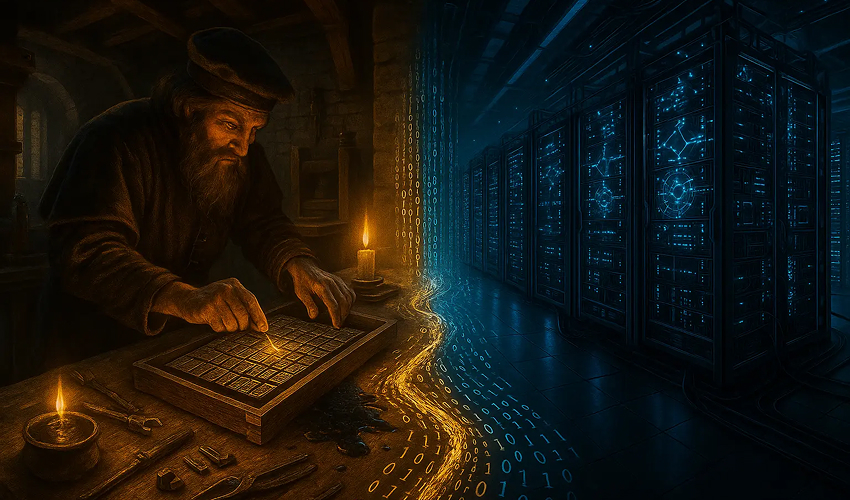 LLMs as the New Printing Press: The Age of Interactive Intelligence